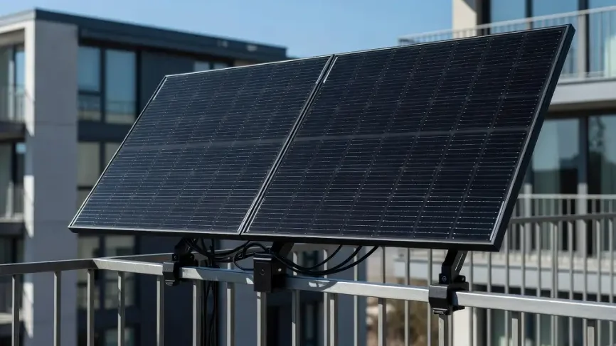 Kit solare balcone 600W installato su ringhiera
