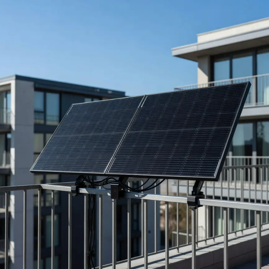 Kit solare balcone 600W installato su ringhiera