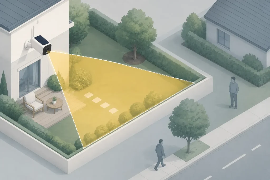 Telecamera domestica che inquadra solo la propria pertinenza, concetto privacy