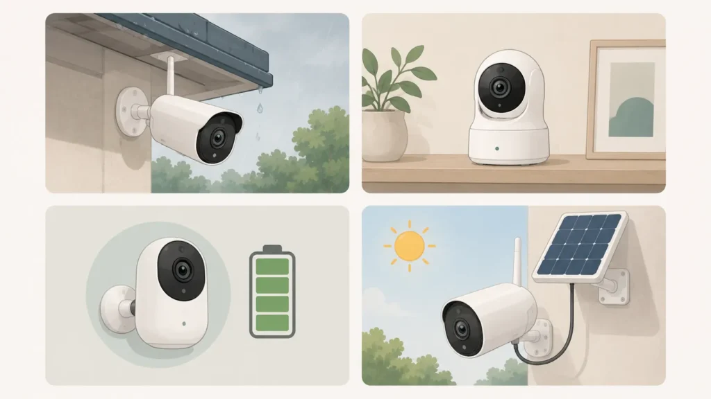I tipi di telecamere wifi: da esterno, da interno, a batteria e con pannello solare